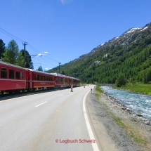 Bernina Pass mit dem Fahrrad, Bernina Express