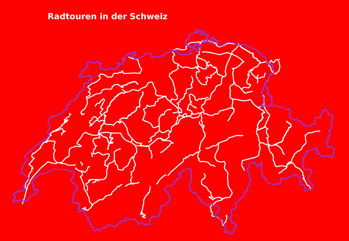 Karte mit Fahrradtouren Schweiz