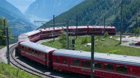 Bernina Pass mit dem Fahrrad, Bernina Express